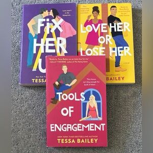 Books: "Hot and Hammered" 3-book series by Tessa Bailey.